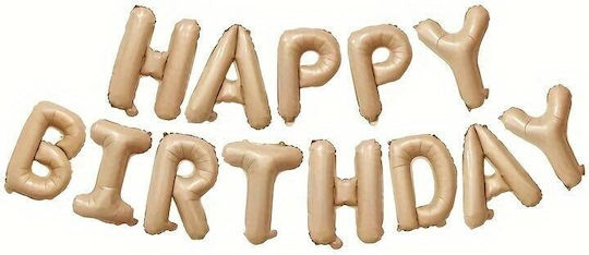 Komposition mit 25 Luftballons Folie Beige Buchstaben 40cm