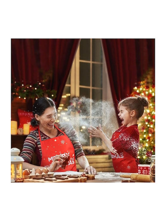 Χριστουγεννιάτικη Ποδιά Κουζίνας Κόκκινη 70x50εκ.