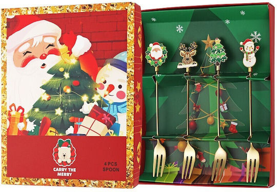 Set Christmas Cutlery Multicolored L19.5xW16xD2cm. 4pcs