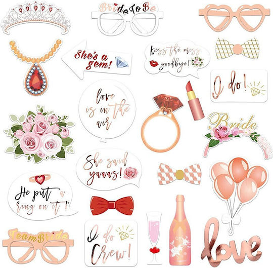 Set 23 Partyzubehör Flippy Fotostand-Requisiten Junggesellinnenabschied Thema Pink