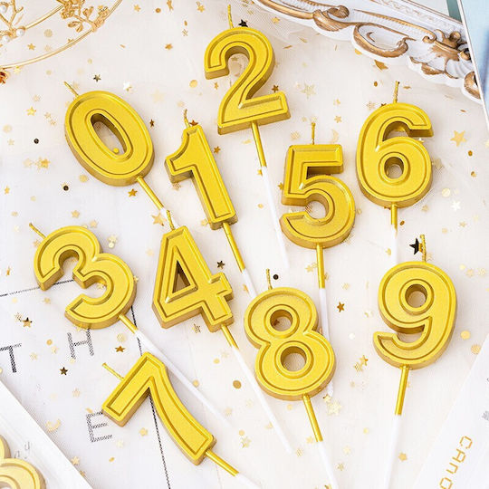 Cake Candle Number 2 Flippy 4.8 Cm Birthday Gold