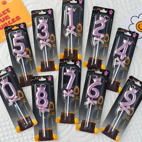 Nummer 2 Kerze Flippy Krone Schleifen Design Kuchen 6 X 2,5 Cm Lila