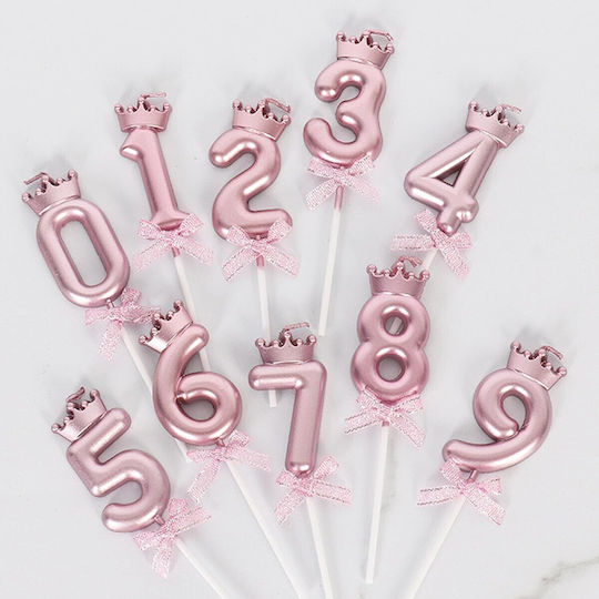 Nummer 6 Kerze Flippy Krone Schleifen Design Kuchen 6 X 2,5 Cm Lila