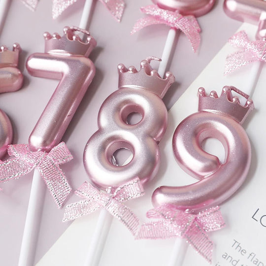 Nummer 7 Kerze Flippy Krone Schleifen-Design Kuchen 6 X 2,5 Cm Lila