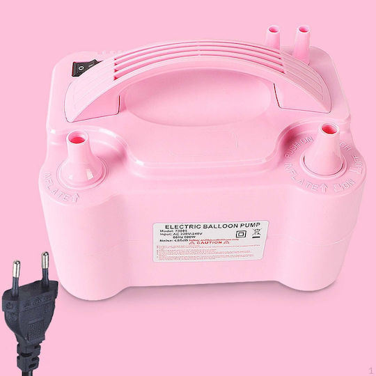 Pompă Electrică pentru Umflat Baloane 600 W Două Duze de Umflare Plastic 19,5 X 14 X 13 Cm Roz