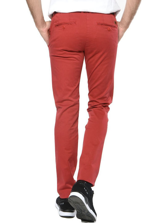 Men's Chinos Elastic Red Slim Fit