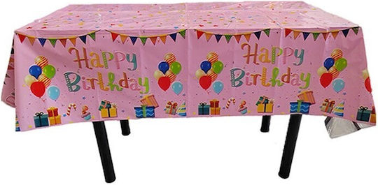 Tablecloth Flippy Foil Happy Birthday Balloon Print 137 X 183 Cm Pink