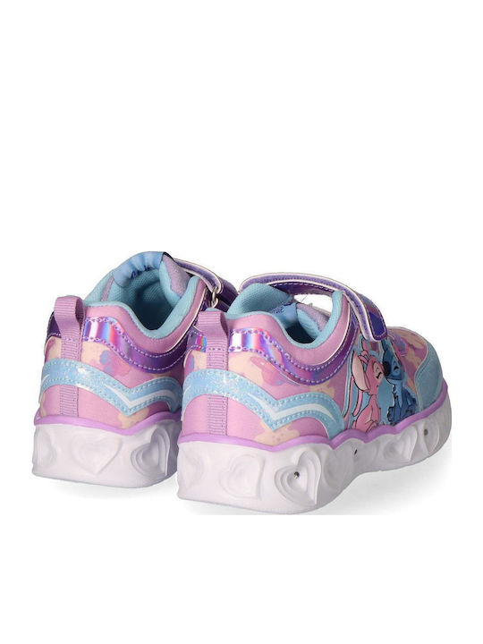 Stitch Kids Sneakers with Scratch & Lights Light Blue