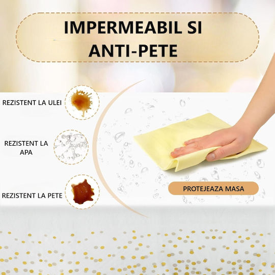Husă De Masă Pentru Petreceri Flippy Made Peva Cu Buline Imprimat 137 X 274 Cm Rezistentă La Apă Rezistentă La Pete Curățare Rapidă Crem