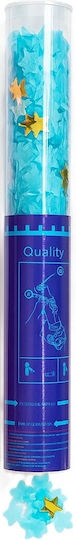 Confetti Cannon Flippy 40 Cm Star Pattern Made Foil Paper Pet Packaging Blue