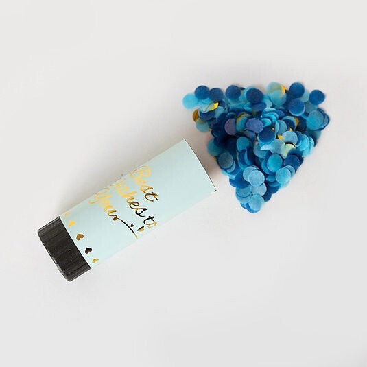 Tun Confetti Flippy Best Wishes 11 X 4 Cm Hârtie Albastră Fâșie Design Buline