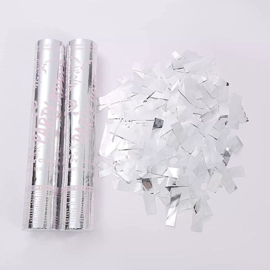 Party Confetti Cannon Flippy Length 30 Cm Silver