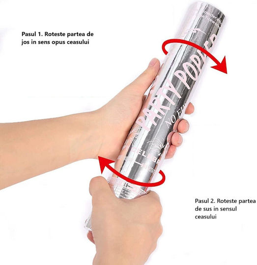 Party Confetti Cannon Flippy Length 30 Cm Silver