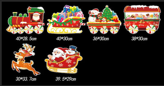 Decorațiune De Crăciun Trenuleț De Grădină Flippy Tip 6 Figurine + Țepi Pentru Introducere În Sol Model Moș Crăciun Din Plastic Rezistent La Apă În Sanie Tren Multicolor