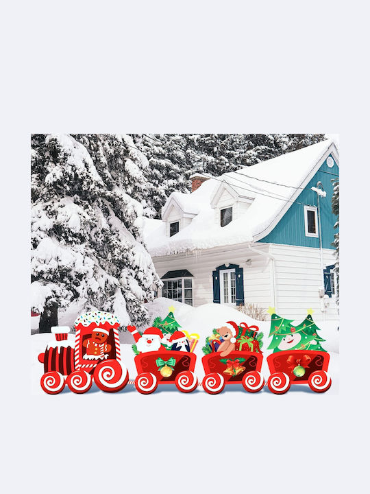 Weihnachtsdekoration Flippy Garten Zug Typ 4 Figuren + Erdspieße Kunststoff Wasserdicht Zug Modell Lebkuchenmann In Lokomotive Mehrfarbig