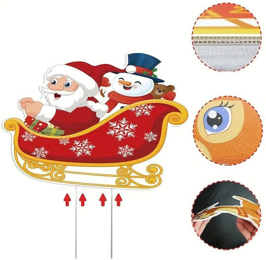Decoratiune De Crăciun Tren De Grădină Flippy Tip 6 Figurine + Țepi Pentru Fixare În Pământ Model Ren Moș Crăciun Din Plastic Multicolor Rezistent La Apă