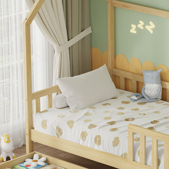 Phyllis Kids Bed Montessori Single with Storage Space Beige for Mattress 90x190cm