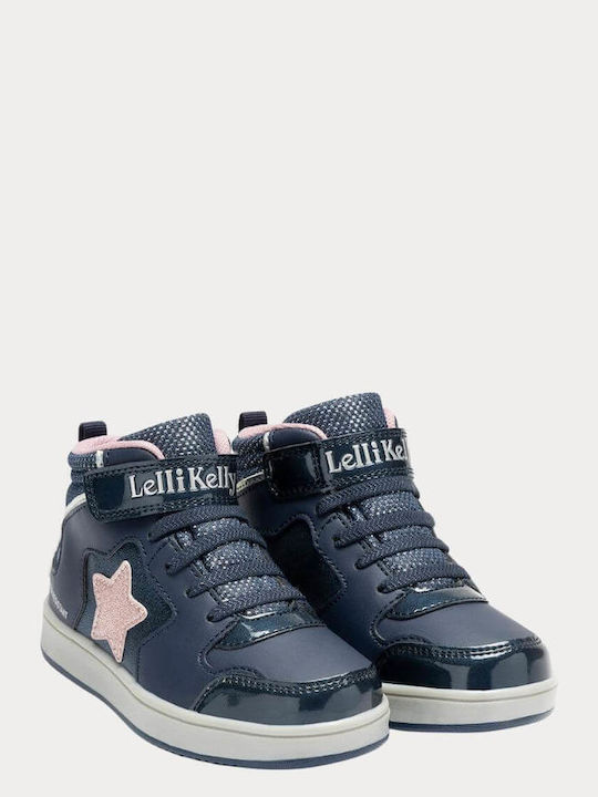 Kids Sneakers High with Scratch Blue