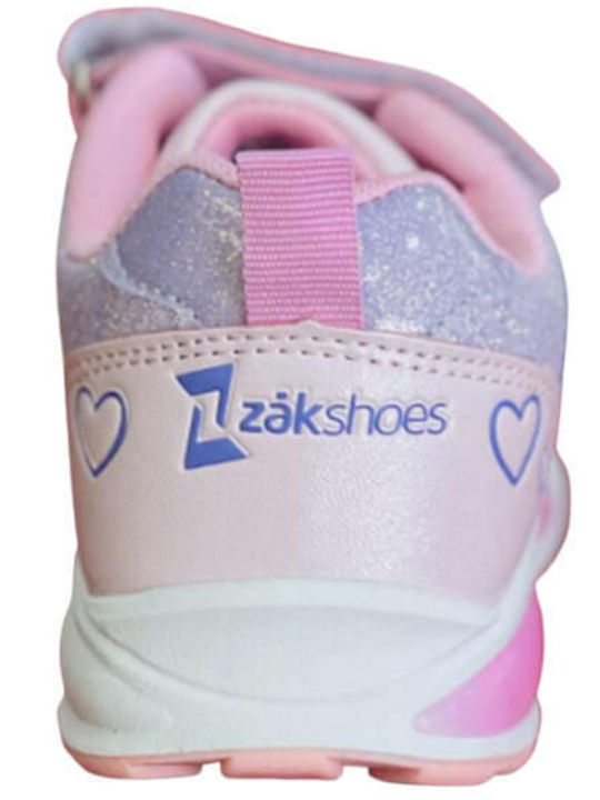 Παιδικά Sneakers με Σκρατς & Φωτάκια Ροζ