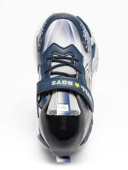 T-rex Παιδικά Sneakers High με Σκρατς & Φωτάκια Μπλε