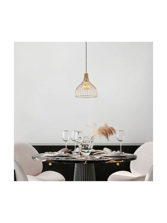 Opviq Cafu Pendant Light Yellow with Socket E27 25x25x123cm