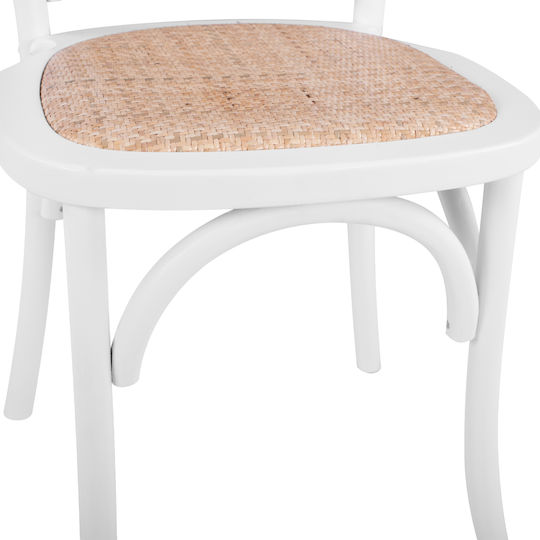 Aliyah Cafe Wooden Chair White 45x54x89cm