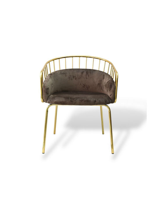 Scaune Sala de mese Gold, Velvet, Brown 1buc 83x62x50buc