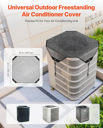 Vevor 810x810 Mm Air Conditioner Cover Mesh Defender Tear-resistant Outdoor
