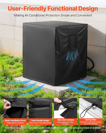 Vevor 863x812x762 Mm Air Conditioner Cover Three Layer Waterproof Outdoor