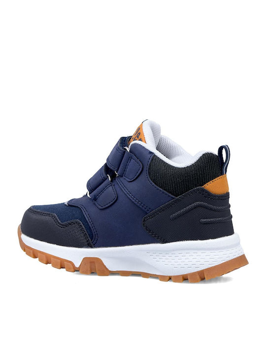 Kids Ankle Boots with Hoop & Loop Closure Navy Blue