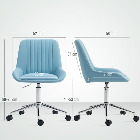 HomCom Office Chair with Adjustable Arms Blue