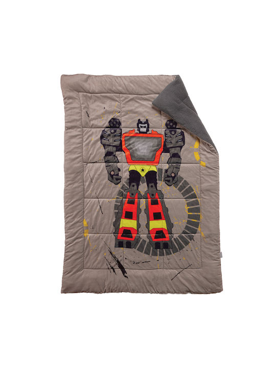 Das Home Παιδικό Κουβερτοπάπλωμα Μονό με Γέμιση Hollowfiber Robotime Grey 160x220εκ.