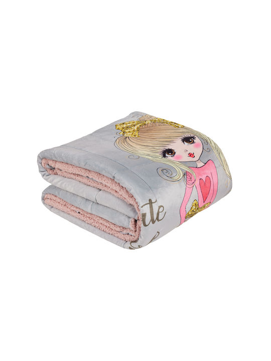 Das Home Kids Duvet Cover Single with Hollowfiber Filling Fashion Girl Grey, Pink 160x220cm