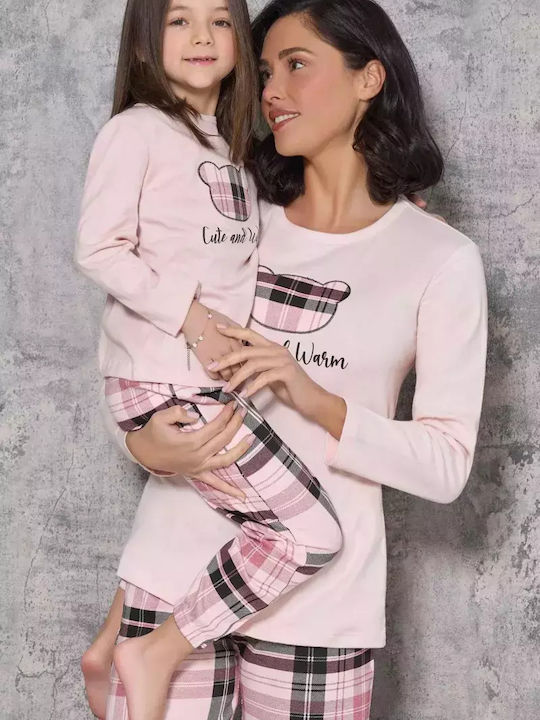 Love And Bra Παιδική Πιτζάμα Βαμβακερή Καρό