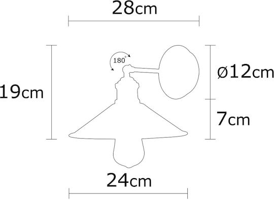 Opviq Berceste Lampă De Perete Cu Bază De Bec E27 Auriu 24x20cm