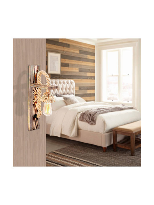 Asir Group Leuchte Wand mit Fassung E27 Braun 18x45cm
