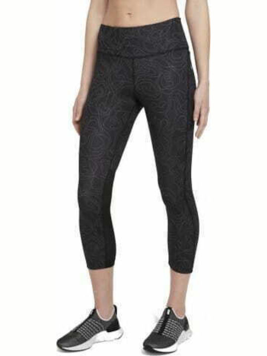 Dri-Fit FAST RUN DIVISION Running Γυναικείο Capri Κολάν Μαύρο