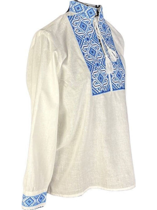 Bluză pentru copii Cu mânecă lungă Crystal White, Blue