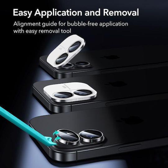 ESR Armorite Προστασία Κάμερας Tempered Glass Μαύρο για το iPhone 16, iPhone 16 Plus, iPhone 17