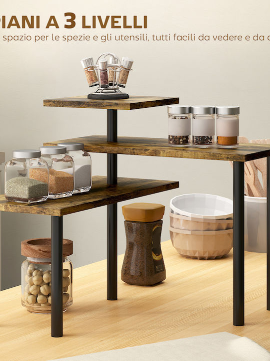 HomCom Tabletop Metal Base 40x10x36.5cm Brown