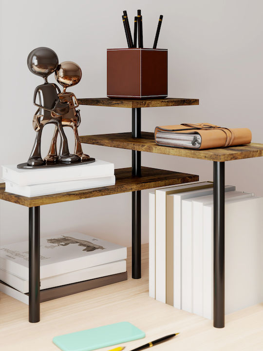 HomCom Tabletop Metal Base 40x10x36.5cm Brown