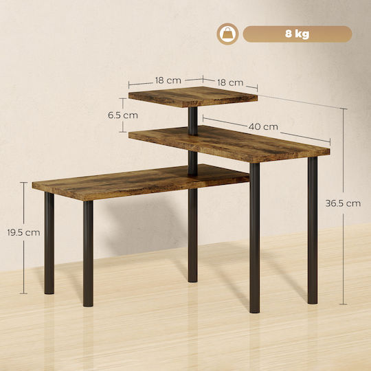 HomCom Tabletop Metal Base 40x10x36.5cm Brown