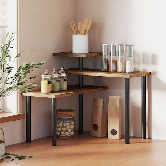 HomCom Tabletop Metal Base 40x10x36.5cm Brown