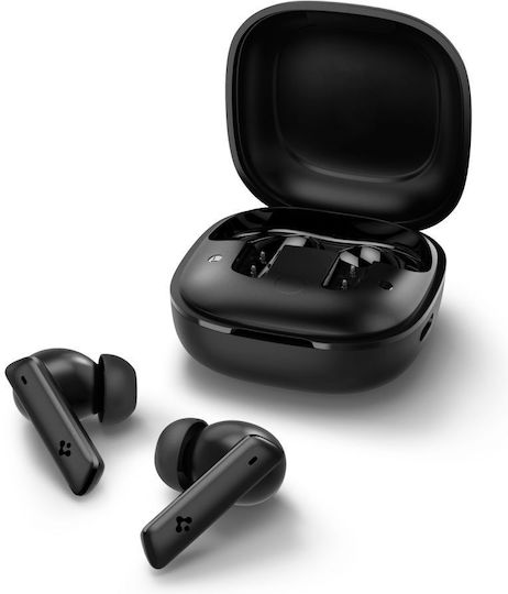 Spigen SA2402 ANC Pro In-ear Bluetooth Handsfree Ακουστικά με Θήκη Φόρτισης Μαύρα