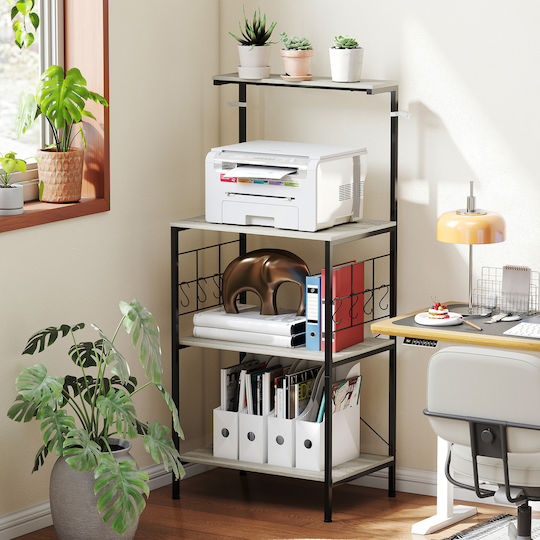 HomCom Kitchen Rack Metallic 4 Tiers Black 60x42x134.5cm