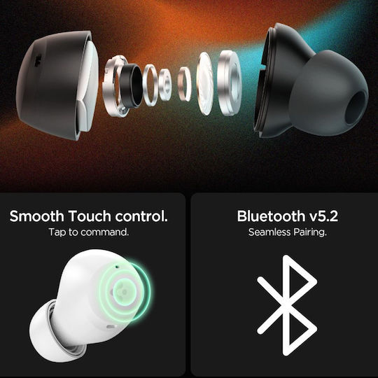 Spigen SA2401 ANC Pro In-ear Bluetooth Handsfree Ακουστικά με Θήκη Φόρτισης Μαύρα