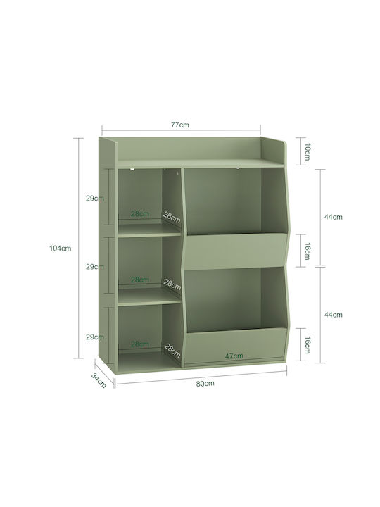 Bücherregal Boden Grün 80x34x104cm