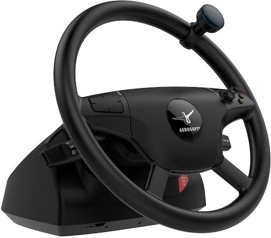 Aerosoft Steering Wheel with Shifter and Pedals for PC with 1080° Rotation (16037)