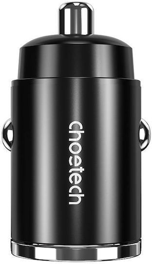 Choetech TC0006 Autoladegerät 30W mit Anschlüssen: 1xUSB-A 1xType-C Schwarz