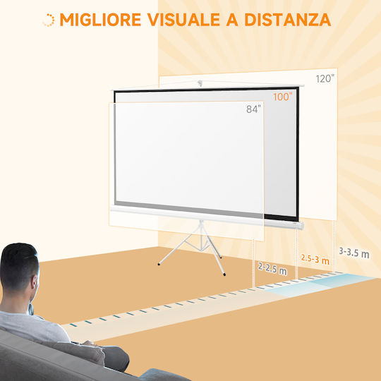 HomCom cu logo-ul imaginii 16:9 235.8cmx136cm / 100"